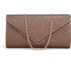 Women Brown Sparkling Envelope Cross Body Handbags